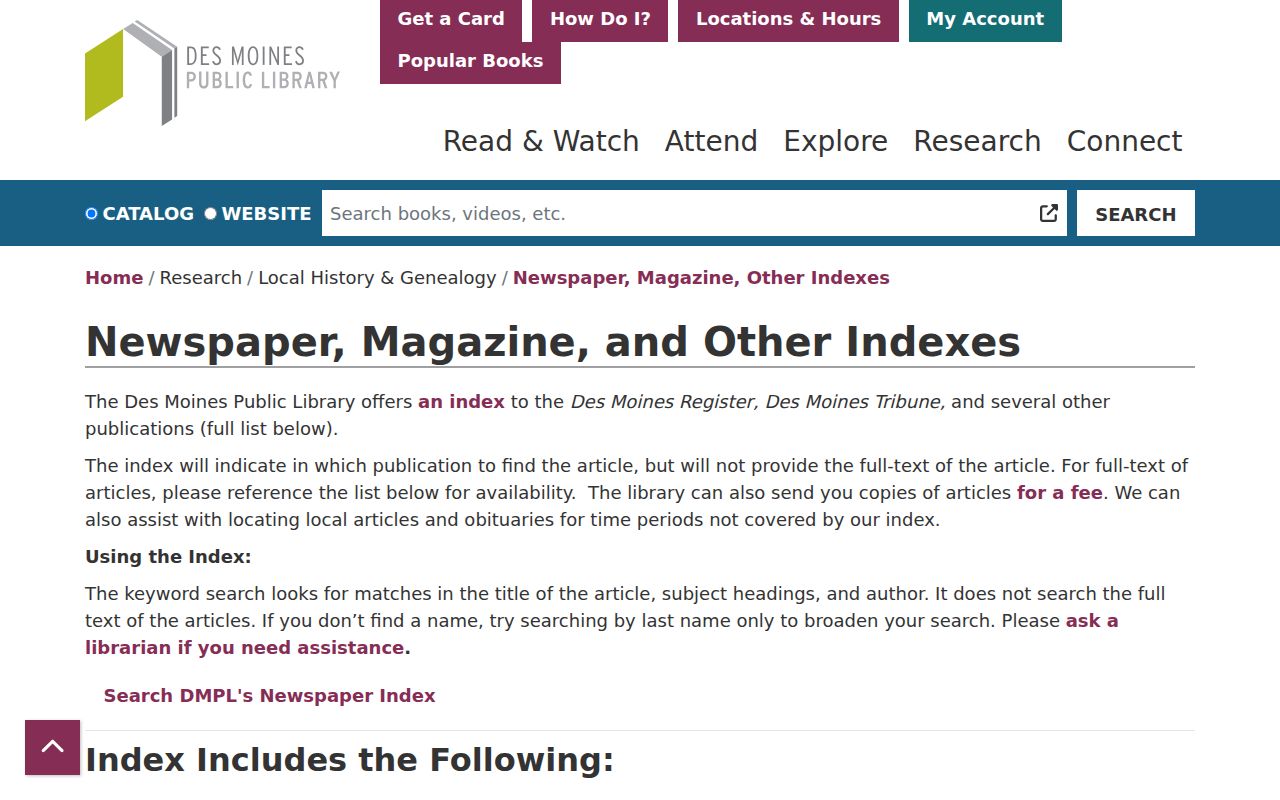 Johnston city directory follow-up in the Des Moines library obituary index