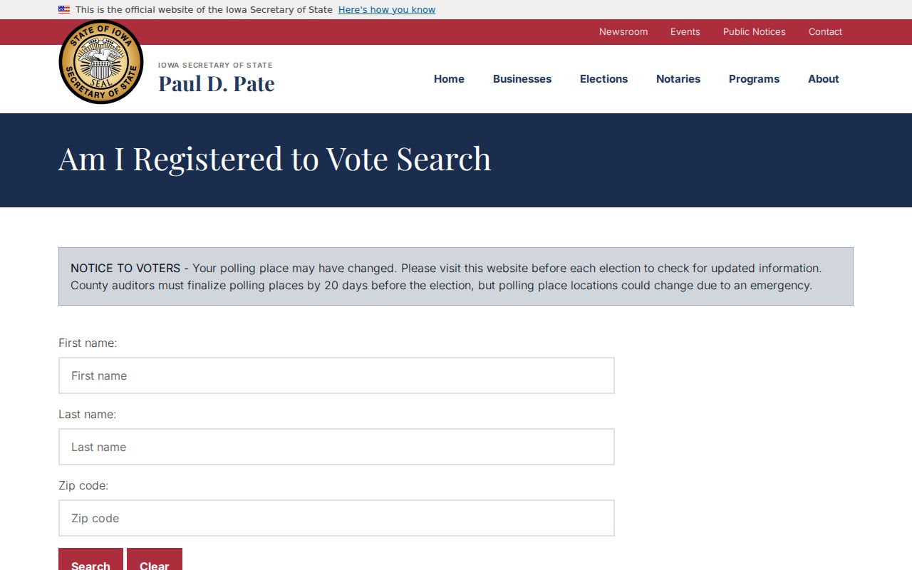 Johnston residents directory Iowa voter lookup form